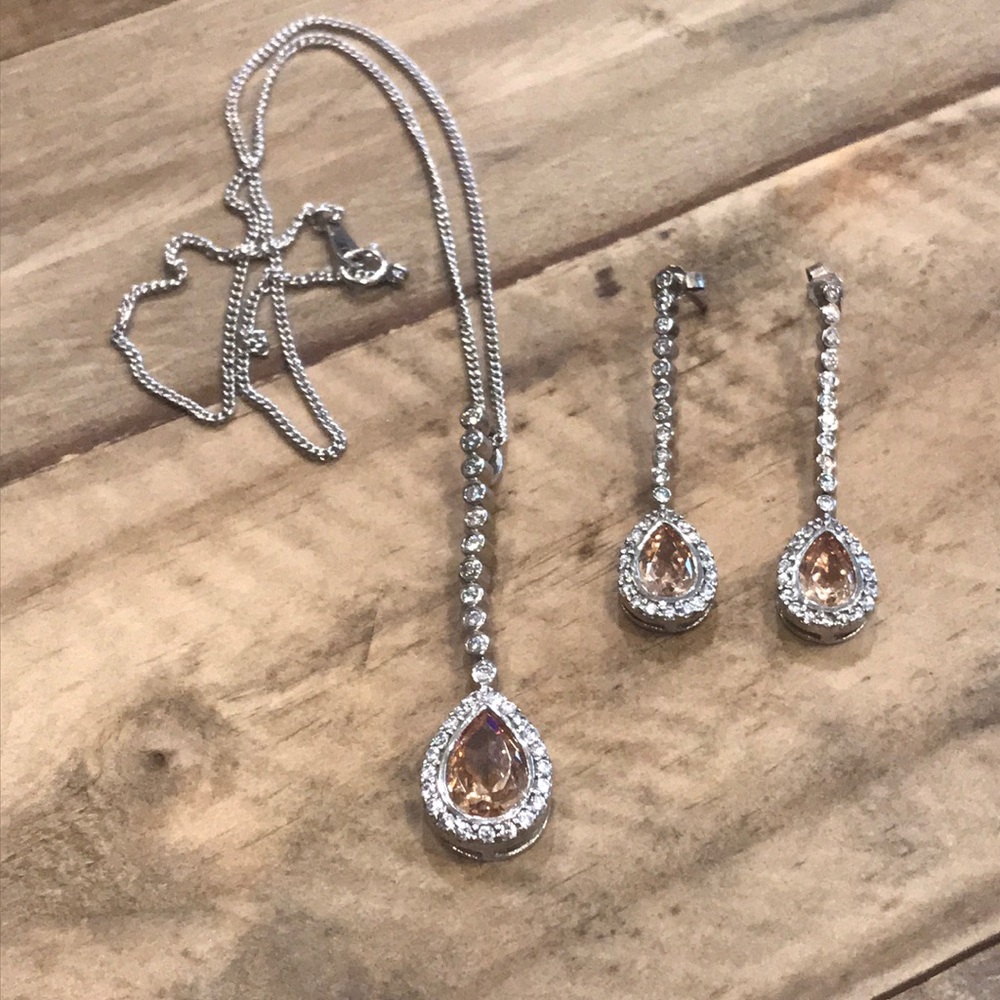 Silver Pendant and matching earrings set